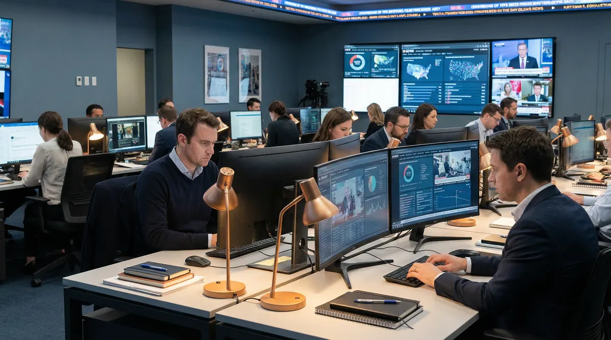 黑料正能量 - 调查团队在新闻编辑室工作